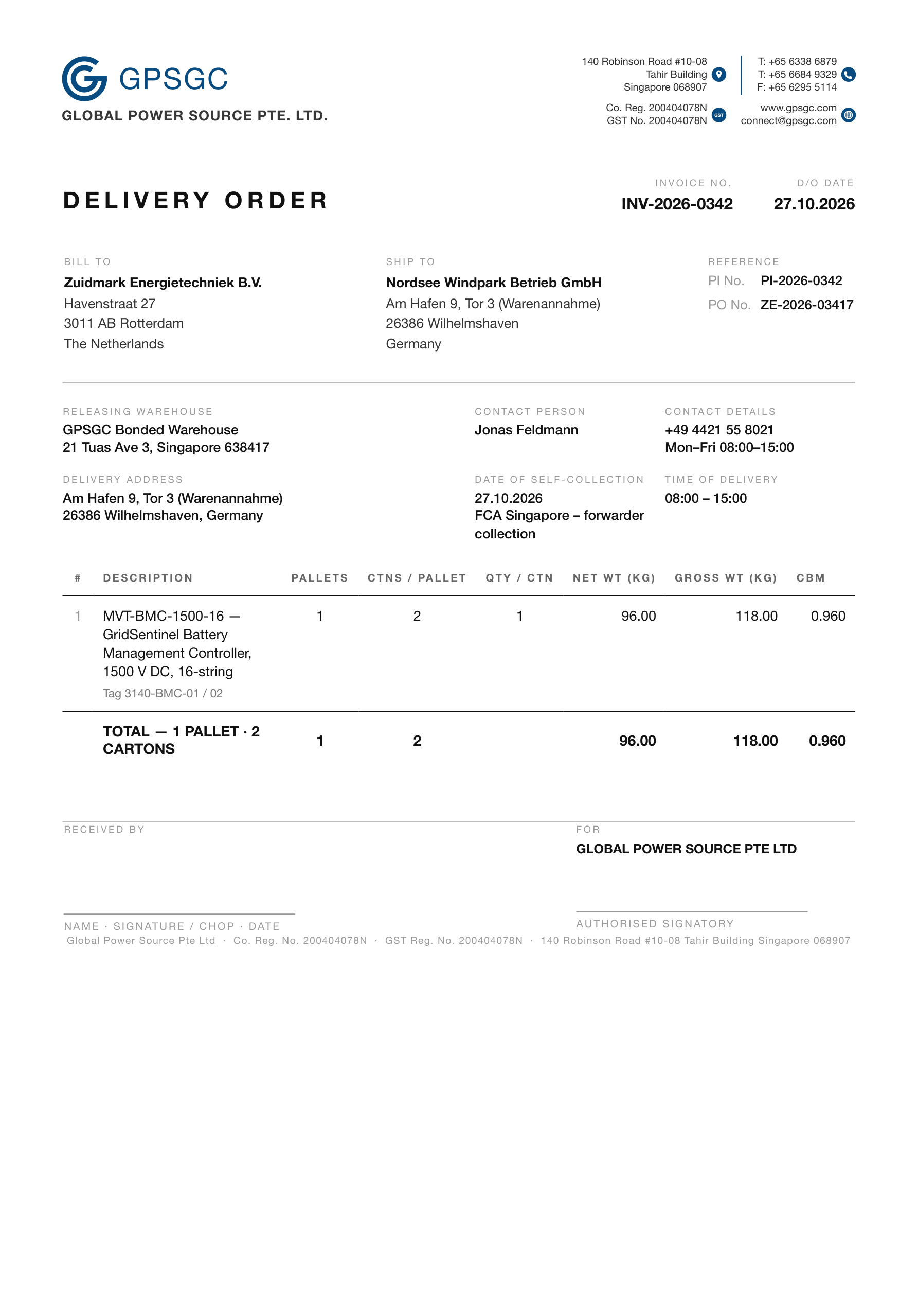 Delivery Order.