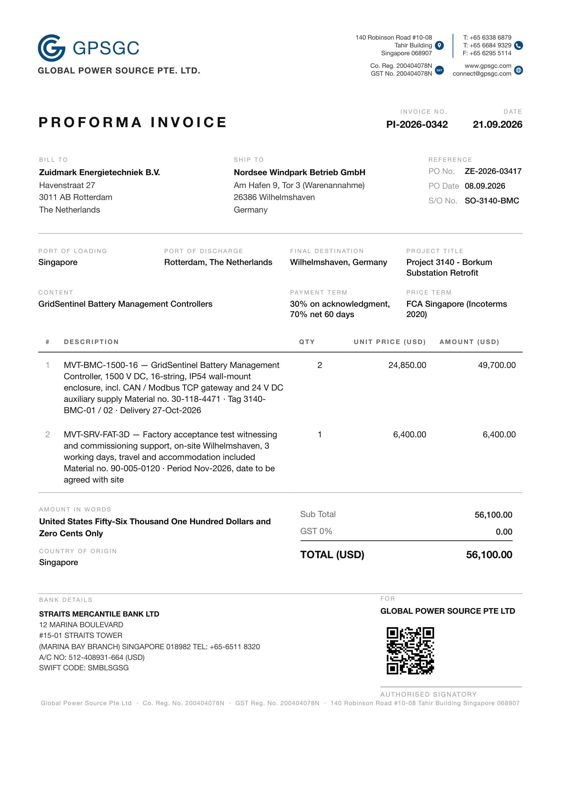 Proforma Invoice.
